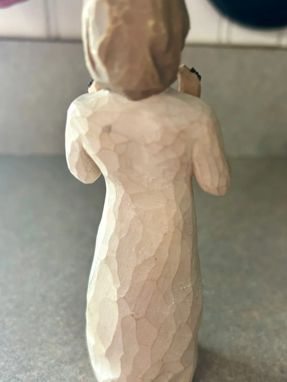 Willow Tree “Truly Golden”figurine with dark silver necklace